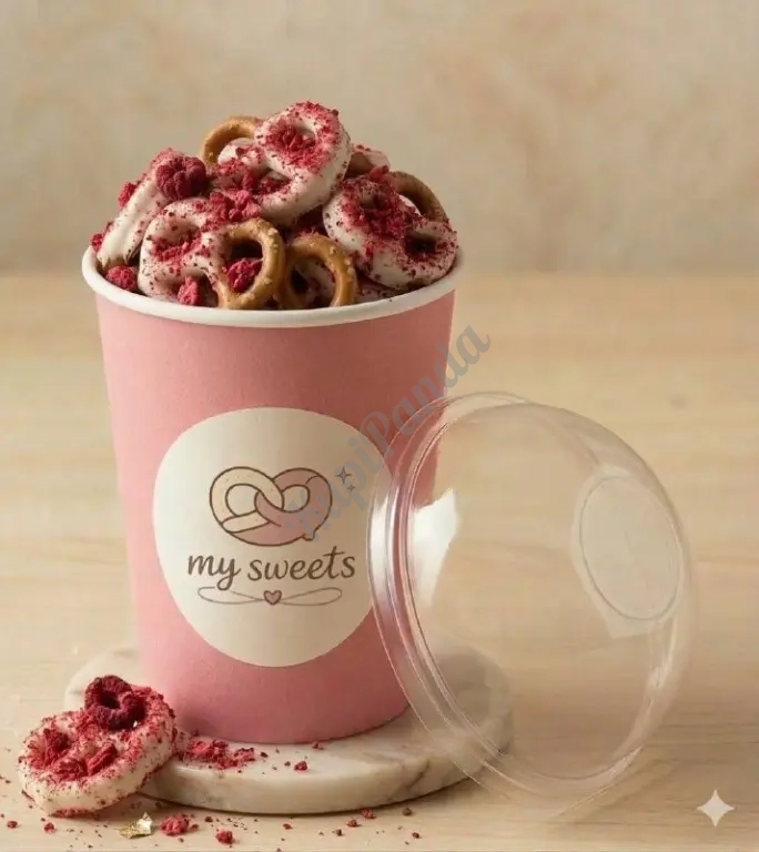 Крендельки в белом шоколаде с сублимированными ягодами