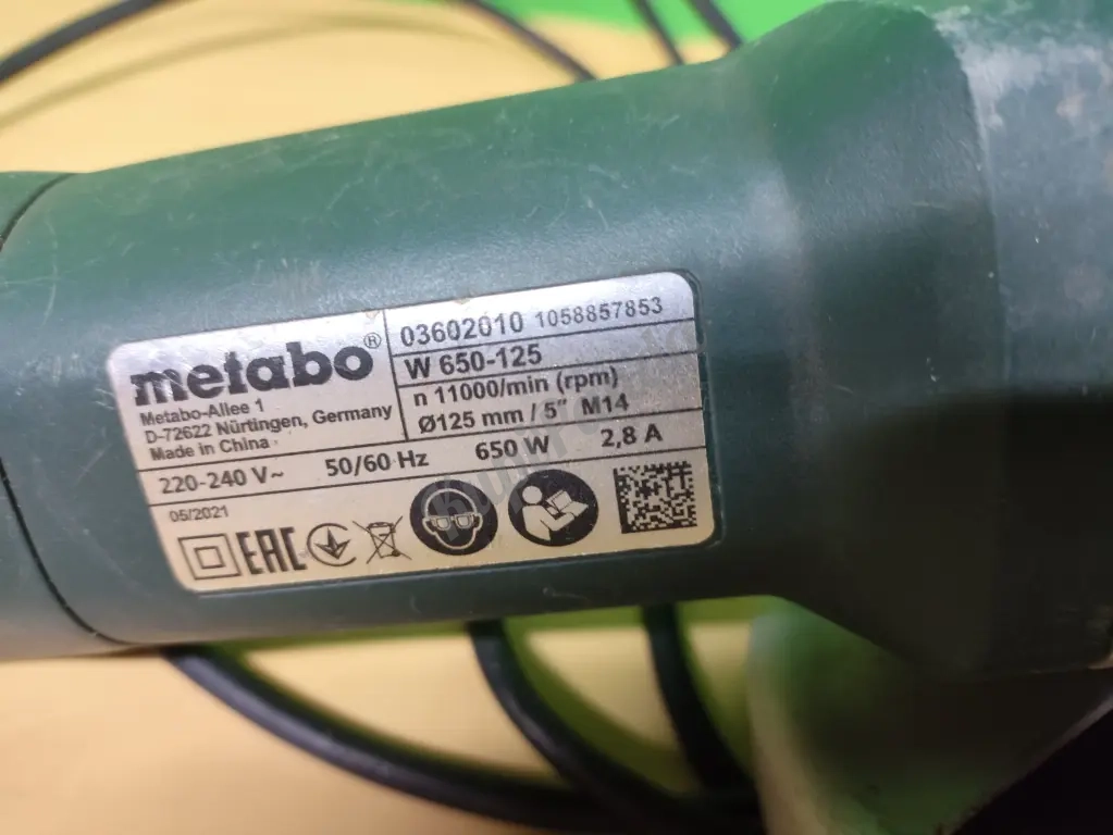 УШМ болгарка Metabo W 650-125
