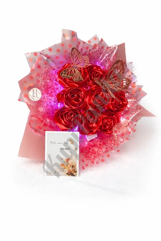 Букеты из атласных лент