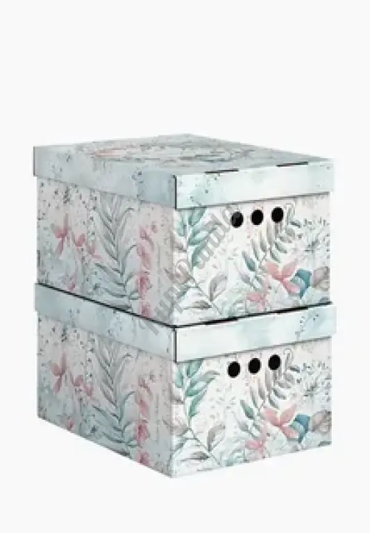 Картонный короб винтажный для хранения вещей.