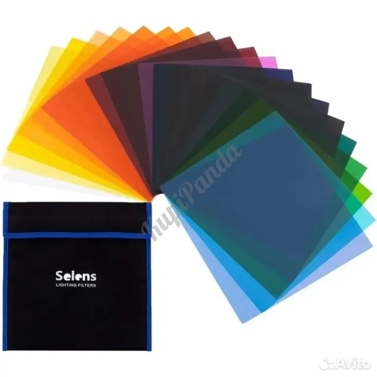 Selens GEL Set of 20 color комплект 20 гелевых фильтров 25х25 в чехле.