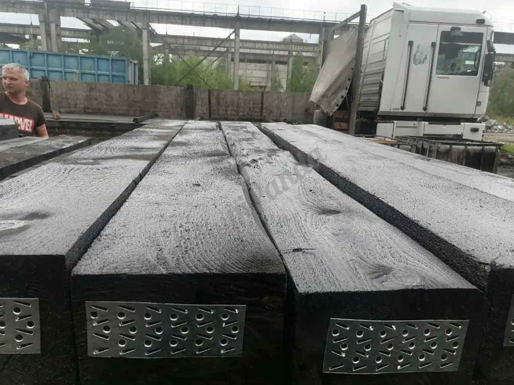 Пропитанные деревянные шпалы Тип 1 и Тип 2 от производителя | Брус для стрелочных переводов